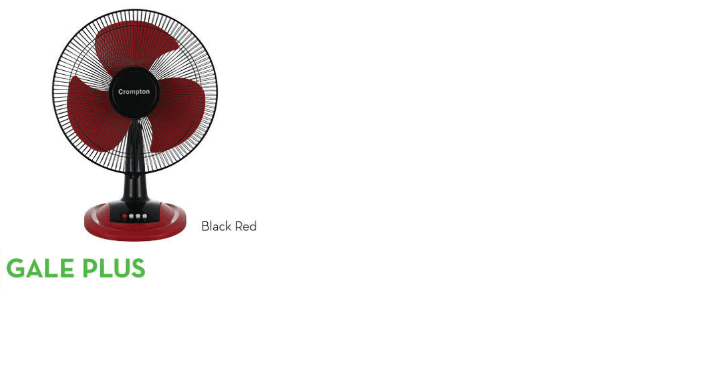 TABLE FAN-HIGHSPEED GALE PLUS-BLACK RED